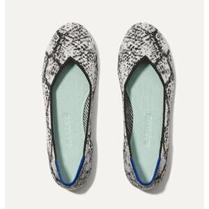 Rothy's the Flat in Python Shoe in Black Cream Grey, Sz 8 -- NWT/NIB